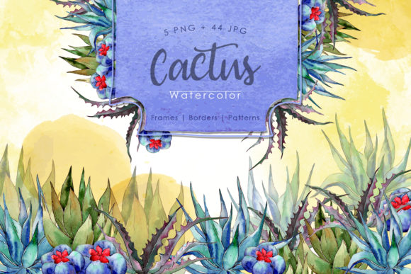 Cool Green Cactus Watercolor Set: Illustrations Review