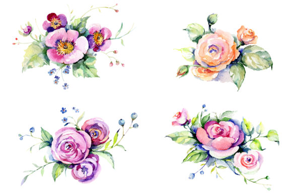 Exotic Bouquet Watercolor Illustrations
