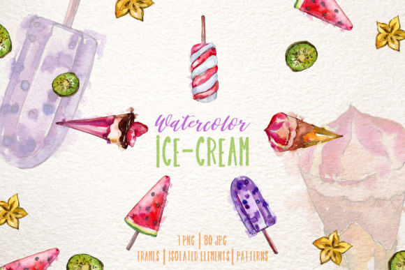 Ice-cream Pleasure Watercolor Illustrations Review