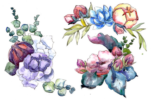 Jenny Flowers Bouquet Watercolor Illustrations