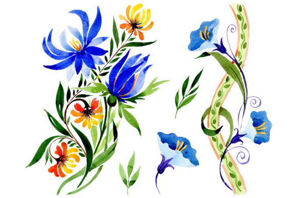 Ornament Floral Blue Watercolor Review