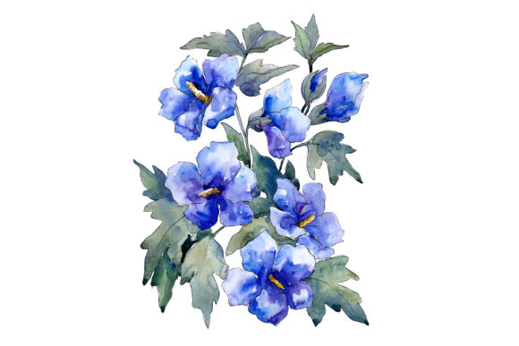 Reviewing Bouquet of Flowers Blues Nona Watercolor