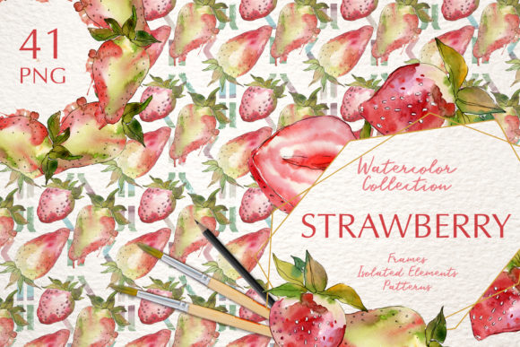 Strawberry Paradise Watercolor Illustrations