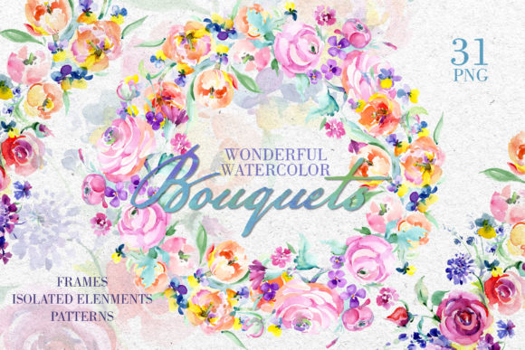 Wonderful Bouquets Watercolor Illustrations