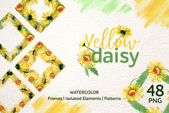 Yellow Daisy Watercolor Illustrations Review